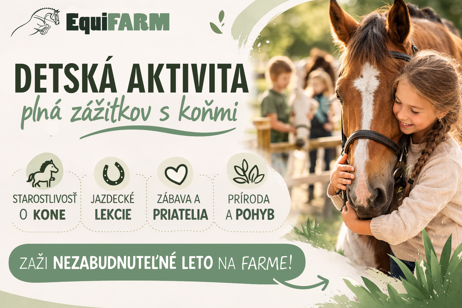 Reklama na detský tábor EquiFARM